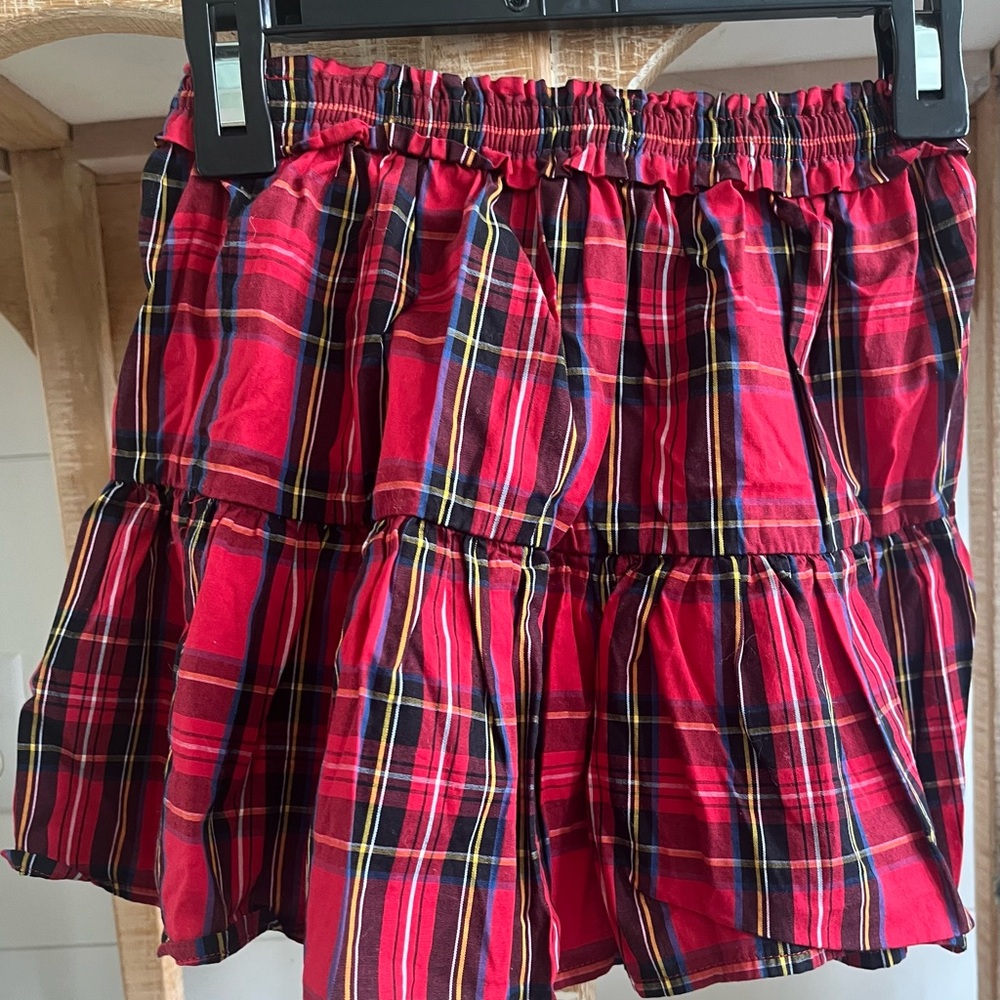 J. Crew Factory girls Christmas Plaid Red Skirt